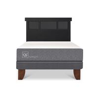 Cama Europea CIC 1,5 Plazas Smart + Respaldo Dublin Negro