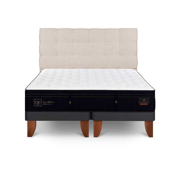 Cama Europea CIC Base Dividida Súper King Premium + Respaldo Ebro