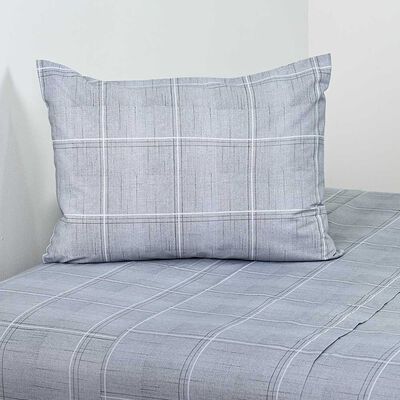 Imagen 1 del producto Juego de Sábanas American Family 1 Plaza Cuadra Mini 144 Hilos Gris