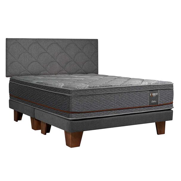 Cama Europea Celta Base Dividida 2 Plazas Copper Black + Respaldo