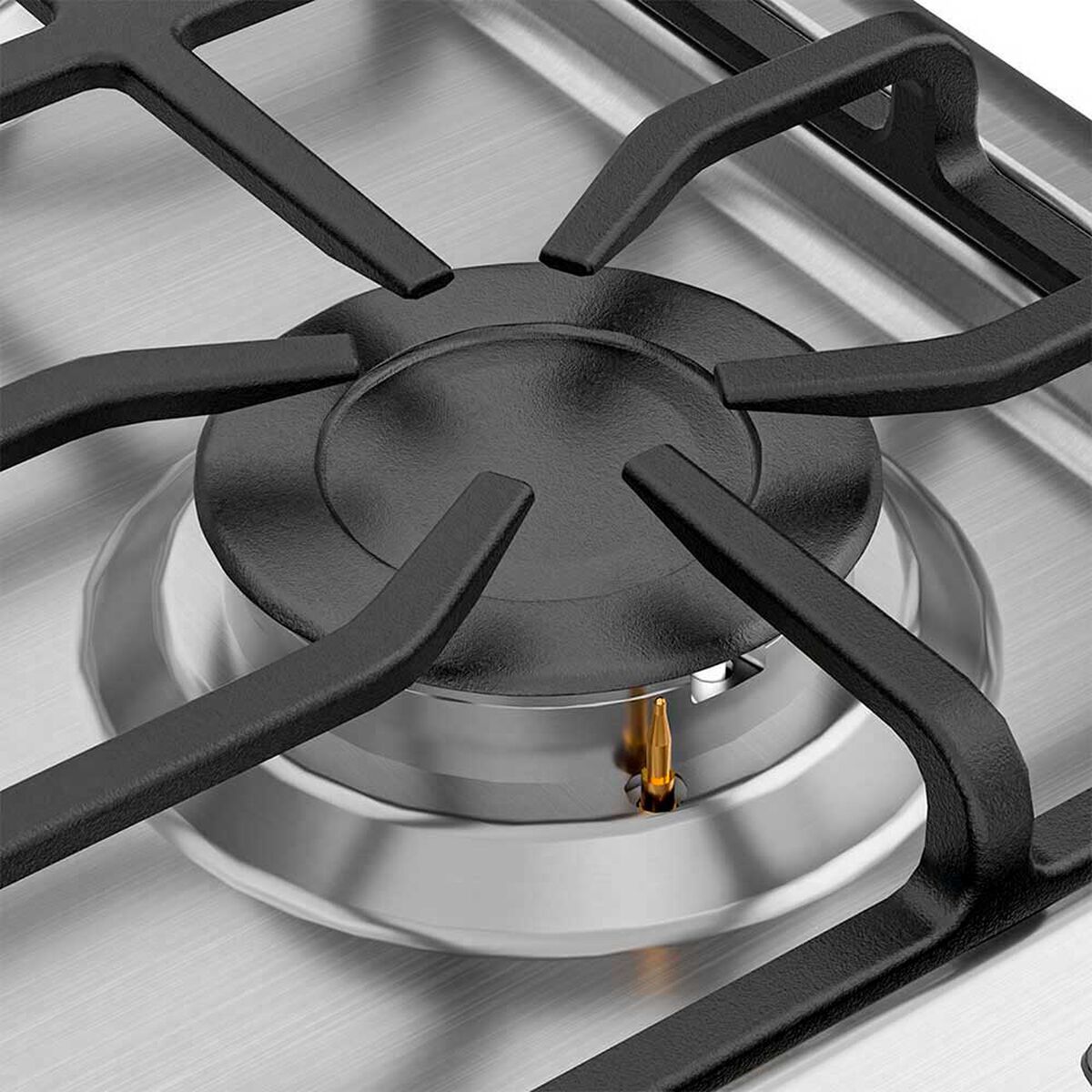 Combo Cocina a Gas Midea MCG-4QPI24NSCG 4 Quemadores + Set 5 Cuchillos + Pelador Zibel LK-NK73 Negro + Set 6 Utensilios de Cocina Casanova T4043-3A Negro
