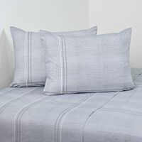 Juego de Sábanas American Family 2 Plazas Cuadra 144 Hilos Gris