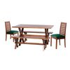 Juego de Comedor Latam Home Sevilla Tenerife 2 Sillas + 2 Bancas Velvet Verde