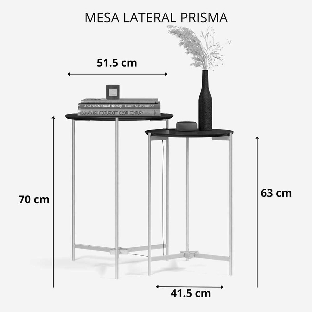 Set 2 Mesas Lateral Onessta Prisma Gris