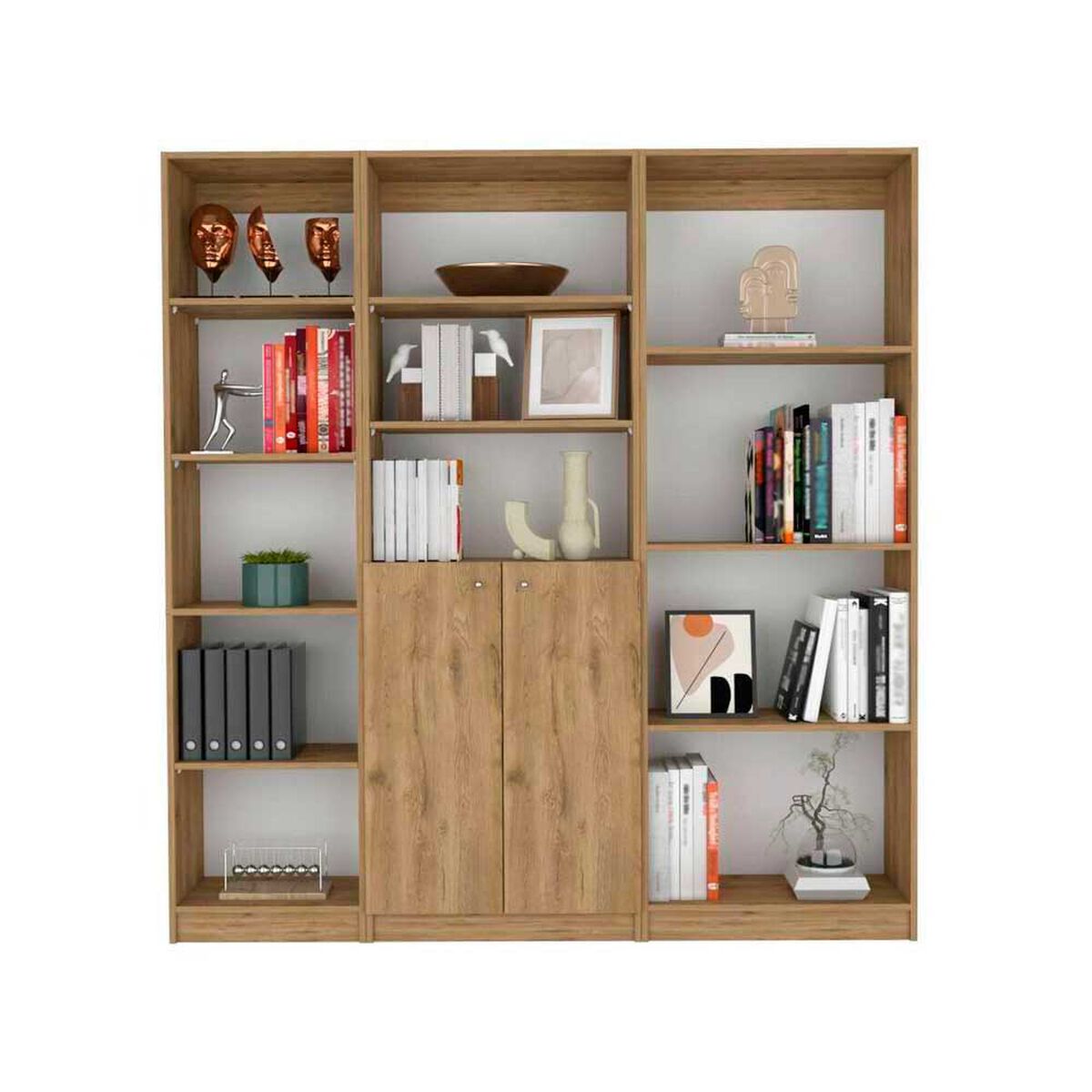 Estante 45 cm + Estante 2 Puertas + Estante 4 Repisas TuHome Home Macadamia