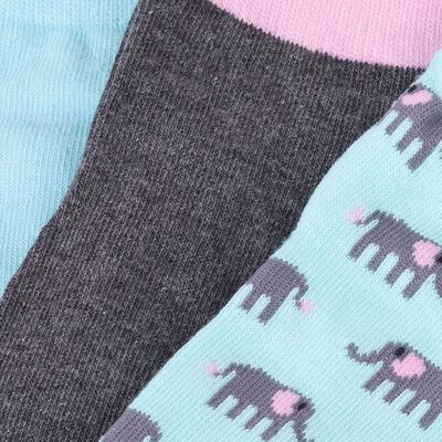 Imagen 2 del producto Pack 3 Calcetines Mujer Icono Celeste