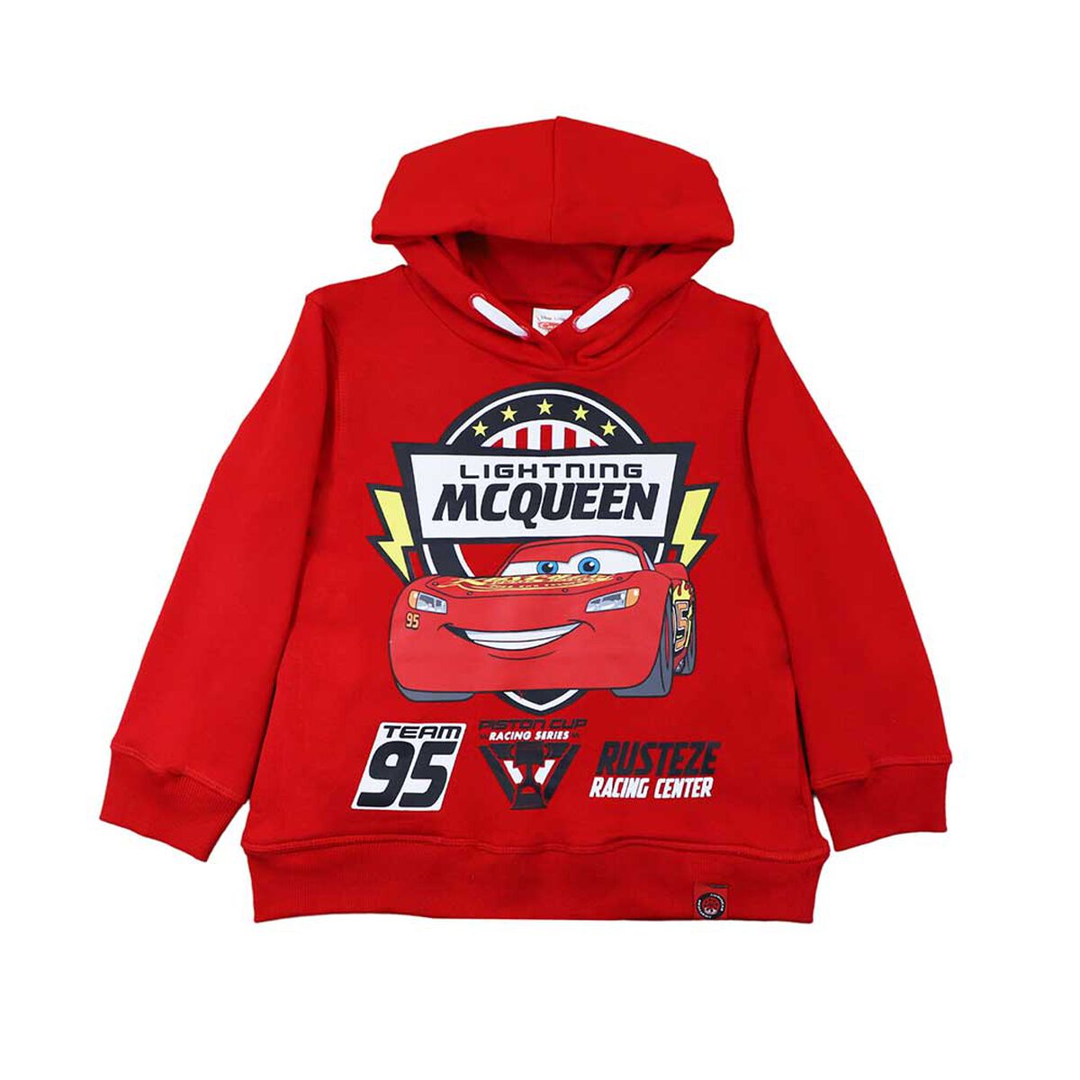 Polerón Cerrado con Gorro Niño Rayo Mcqueen Cars