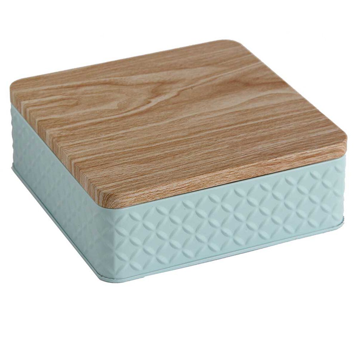Lata Decorativa Metal Vgo 17 x 17 cm Celeste