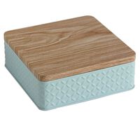 Lata Decorativa Metal Vgo 17 x 17 cm Celeste