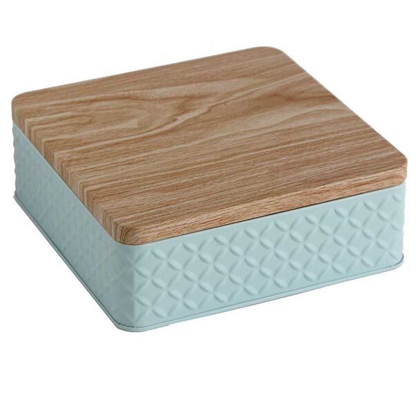 Lata Decorativa Metal Vgo 17 x 17 cm Celeste