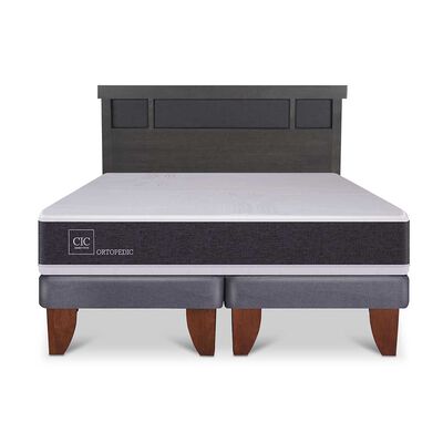 Imagen 1 del producto Cama Europea CIC Base Dividida 2 Plazas Ortopedic + Respaldo Dublin
