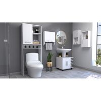 Botiquín Bath 28 + Base Lavamanos + Estante Wc + Auxiliar TuHome BigBath Blanco
