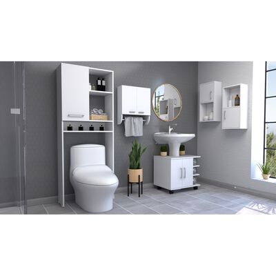 Imagen 1 del producto Botiquín Bath 28 + Base Lavamanos + Estante Wc + Auxiliar TuHome BigBath Blanco