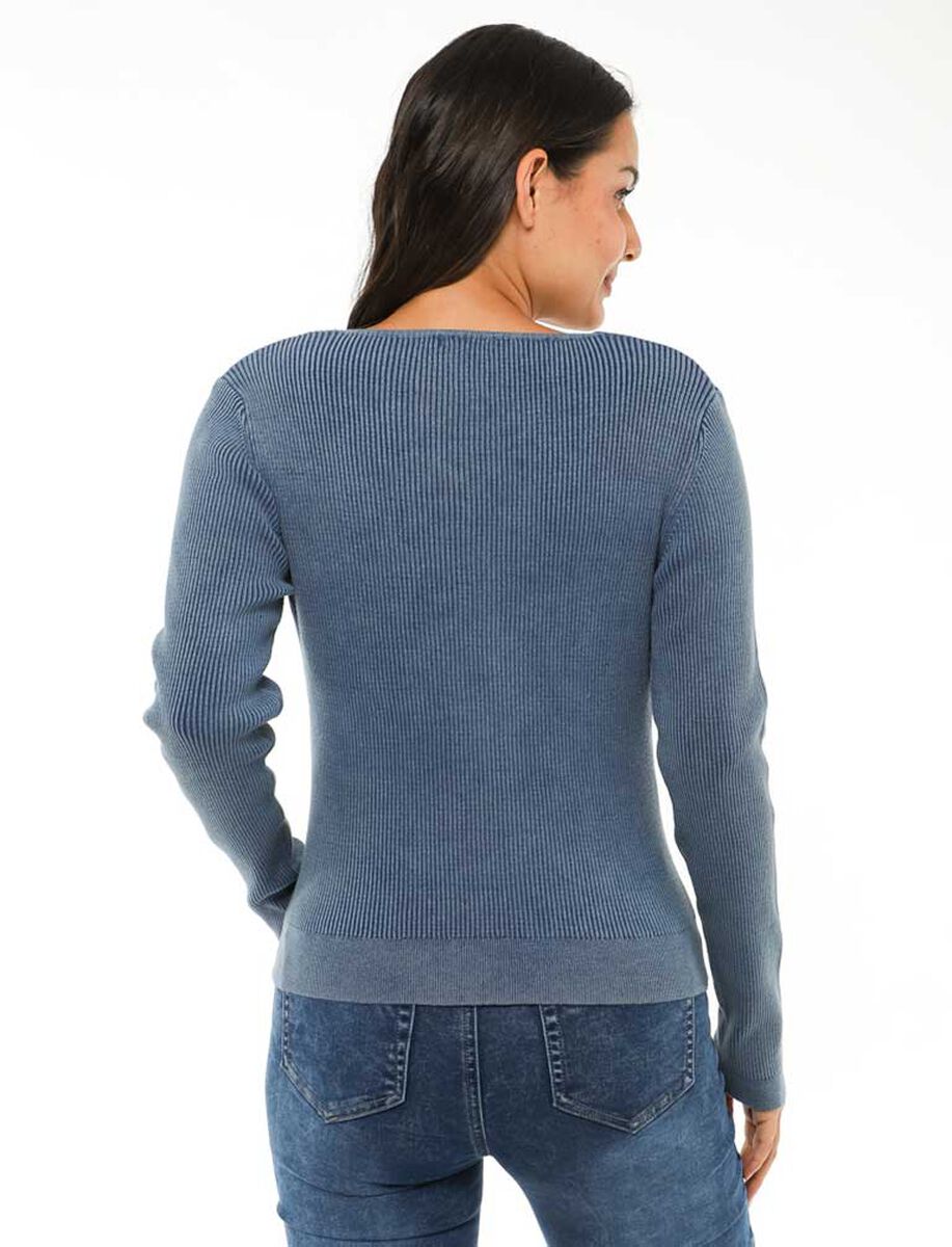 Sweater Cuello V Mujer Zibel