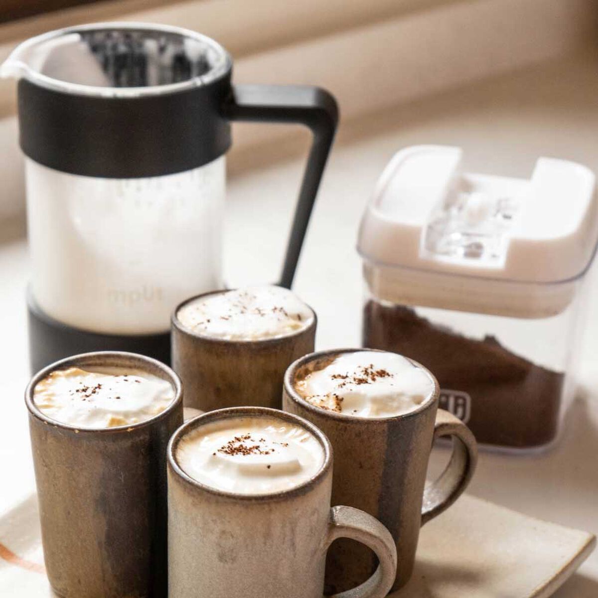 Pack Cafetera Francesa + Espumador 4 en 1 Simplit Negro Blanco
