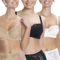 Pack 3 Sostén Copa B con Aro Encaje Elasticado MULTICOLOR