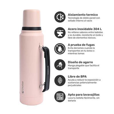 Imagen 2 del producto Termo para Líquido Lhotse Classic 1,3 Litros Rosa