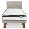 Cama Europea Flex 1,5 Plazas Innova Almendra + Respaldo Almendra C