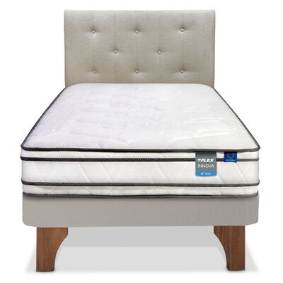 Imagen 1 del producto Cama Europea Flex 1,5 Plazas Innova Almendra + Respaldo Almendra C
