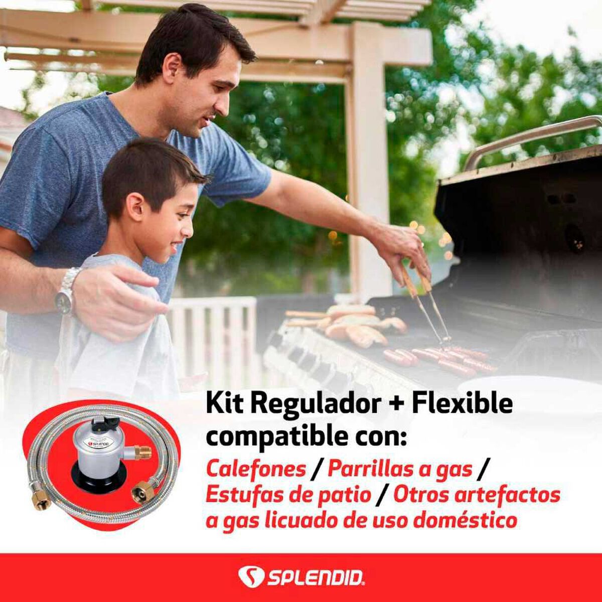 Regulador de Gas Splendid A235itG1 + Flexible
