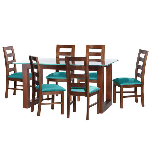 Juego de Comedor Latam Home Pamplona Burgos 6 Sillas Lino Gris Claro