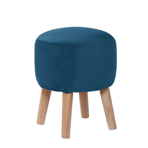 Pouf Latam Home Nantes Tela Velvet Azul Petróleo