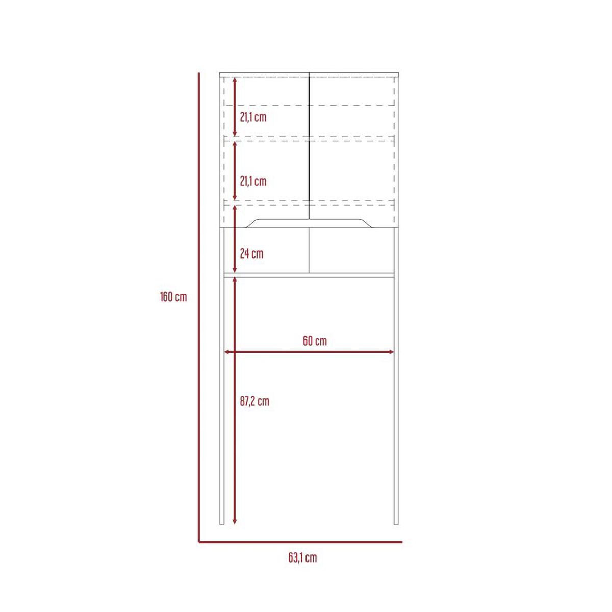 Optimizador de Baño TuHome Laurent 2 Puertas Plomo