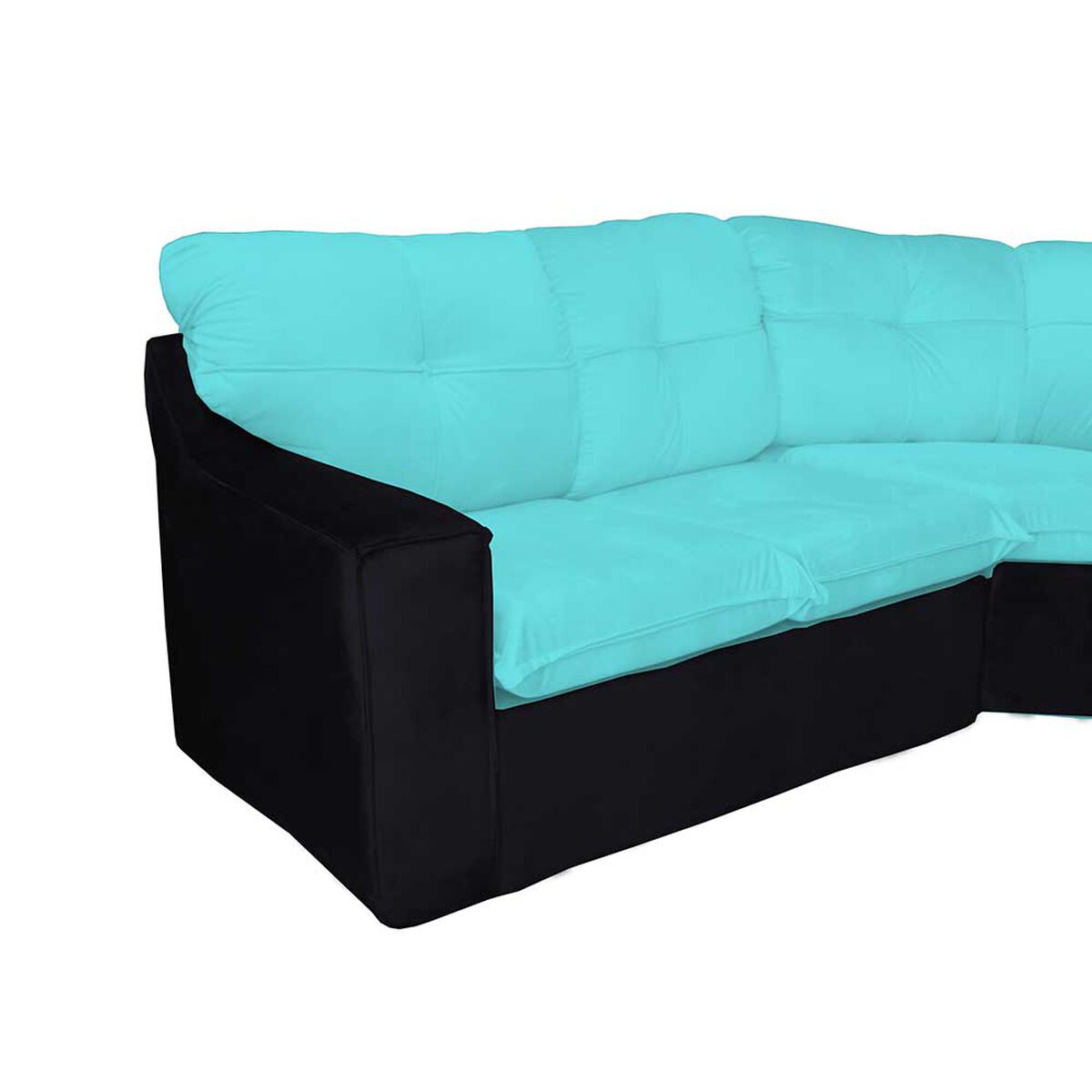 Sof&aacute; Secccional Muebles MYM Evelin 4 Cuerpos Turquesa Negro