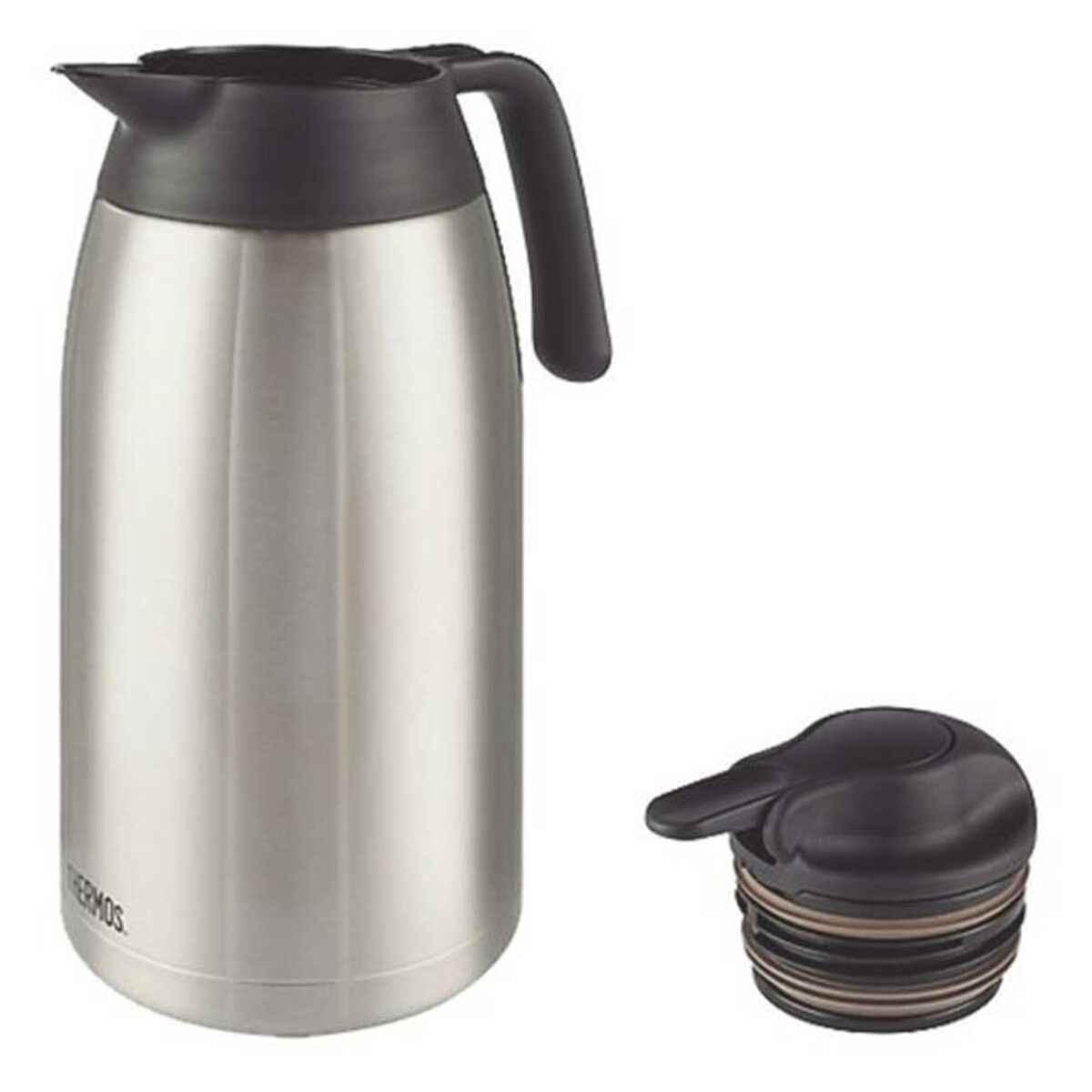 Termo Thermos Jarra de Acero Gris Negro 2 lt