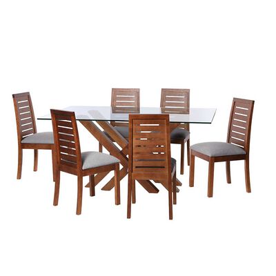 Juego de Comedor Latam Home Merida 6 Sillas Gris Claro