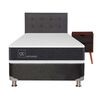 Box Spring CIC 1,5 Plazas New Ortopedic + Respaldo + Velador Eufrates