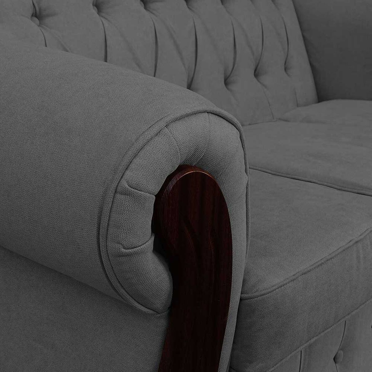 Juego de Living Elegant Detail Orlando Sofá 3 Cuerpos + Dos Sillones 1 Cuerpo Gris