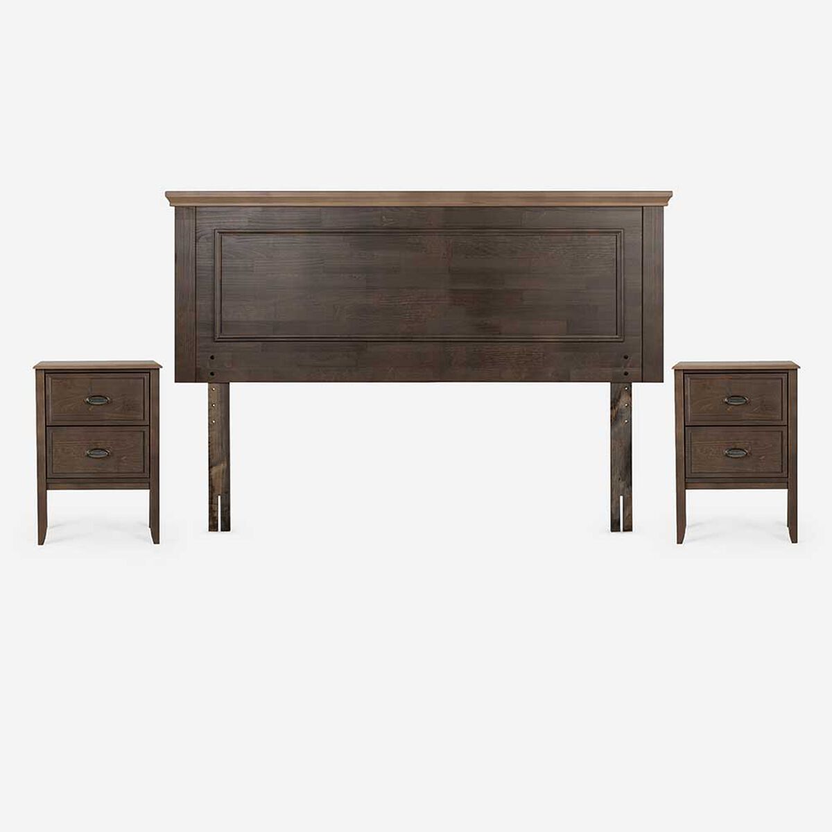 Cama Europea Rosen 2 Plazas Anna + Respaldo + 2 Veladores