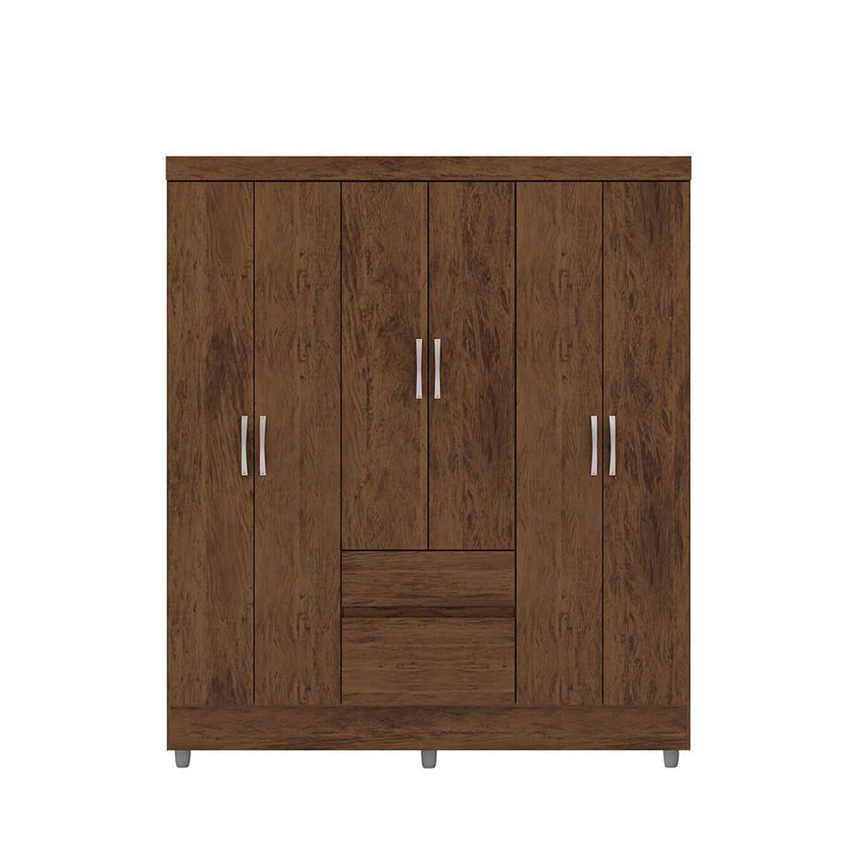 Cl&oacute;set Vekkahome Americano 6 Puertas 2 Cajones Caf&eacute;
