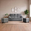 Sof&aacute; Muebles MPR Boston 3 Cuerpos + 2 Pouf Gris