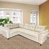 Sofá Seccional Izquierdo Living Factory New Paris Chaise Longue + Sofá 4 Cuerpos Crudo