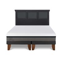 Cama Europea CIC Base Dividida 2 Plazas Balance + Respaldo Torino Negro
