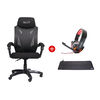 Combo Silla Gamer Njoytech Titan Negra  + Audífonos Over Ear NJA-GM2017 Rojos + Mousepad