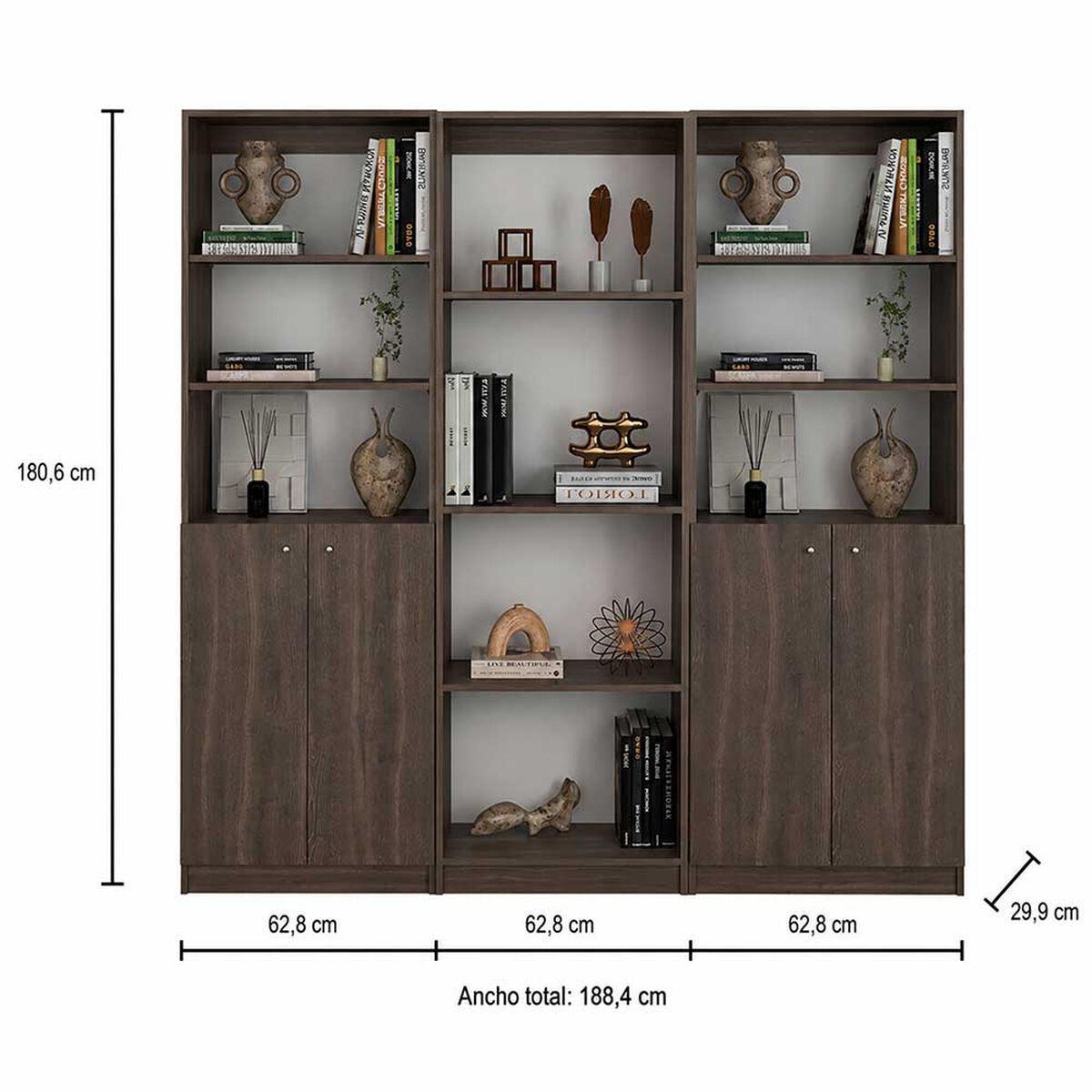 Set 3 Estantes Tuhome Home E 2 Puertas Milan