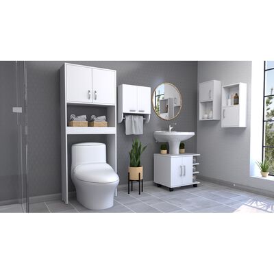 Imagen 1 del producto Botiquín Bath 28 + Base Lavamanos + Estante Wc + Auxiliar TuHome BigBath Blanco