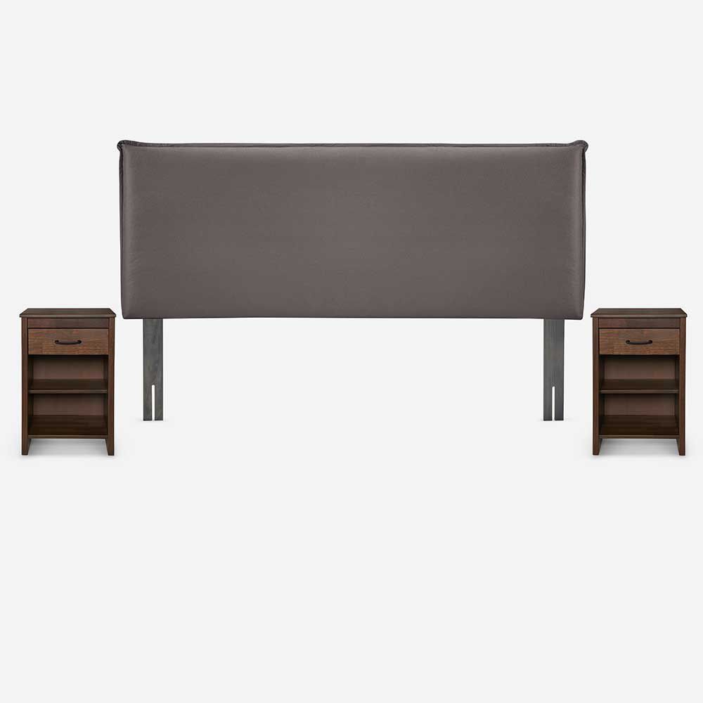 Respaldo + 2 Veladores Rosen 2 Plazas Maurice Chocolate