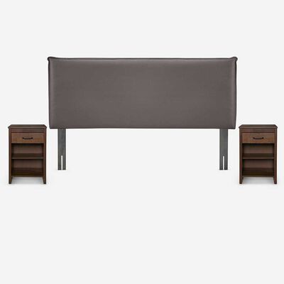 Respaldo + 2 Veladores Rosen 2 Plazas Maurice Chocolate