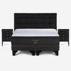 Cama Europea Rosen Base Dividida Súper King Tempo + Respaldo + 2 Veladores Issey Grafito