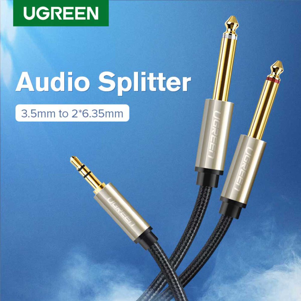 Cable De Audio Plug Estereo 3.5Mm/2Plug 6.3Mm Mono 2M Gris Ugreen Av126