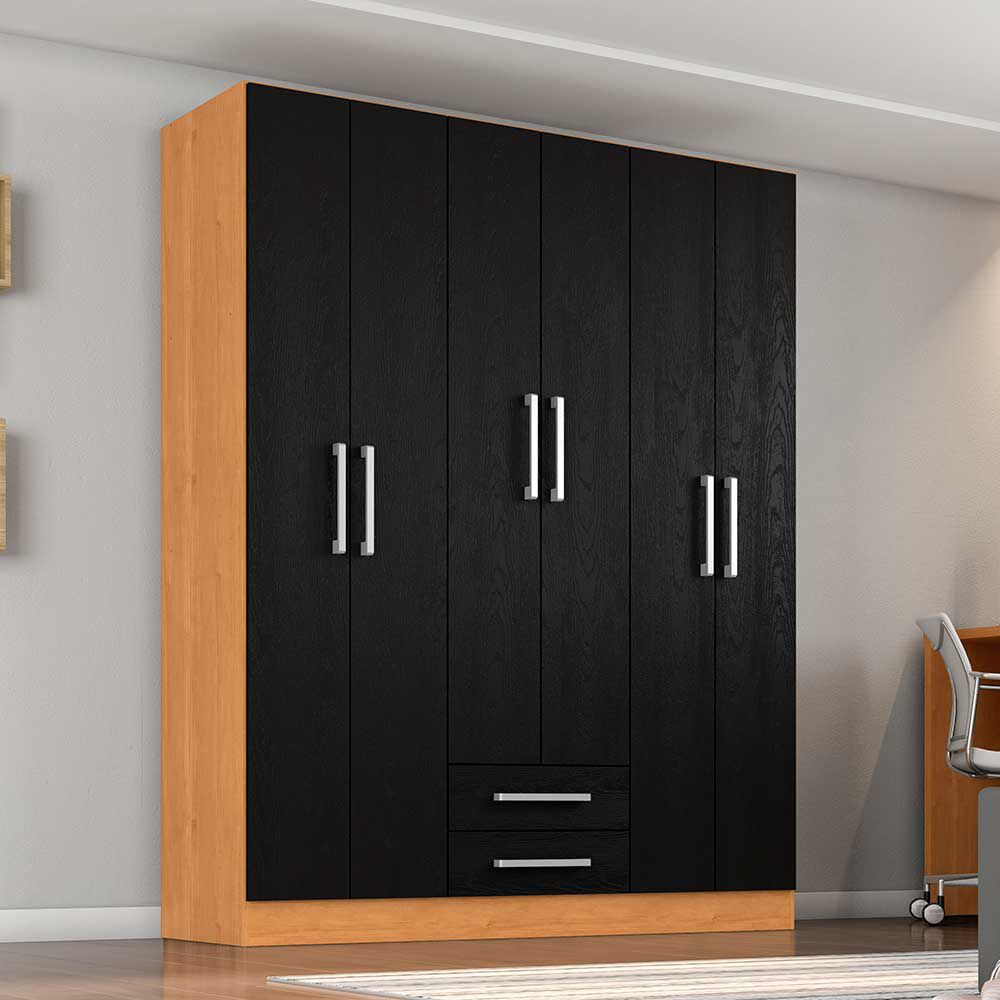 Clóset Casanova 6 Puertas 2 Cajones Negro