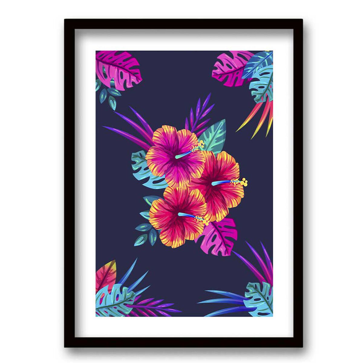 Cuadro Decorativo Retela Tropical Flúor 50 x 35 cm