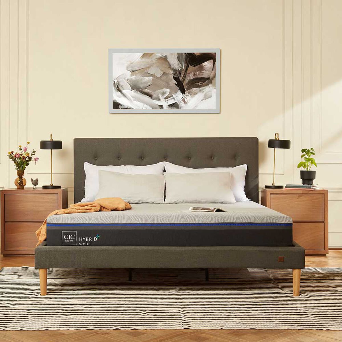 Cama Europea CIC King Hybrid Plus Infinity + Respaldo