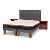 Cama Europea CIC Base Dividida King Bee Comfort + Respaldo + 2 Veladores