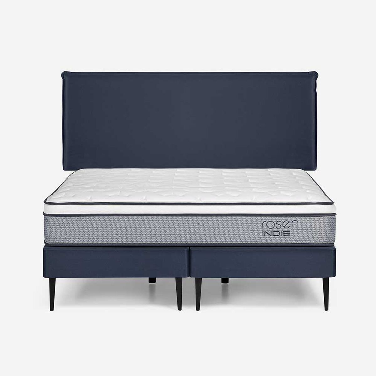 Cama Europea Rosen Base Dividida King Indie + Respaldo Maurice