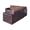 Sofá Seccional Modular Kea Liverpool 5 Cuerpos PU Tela Café